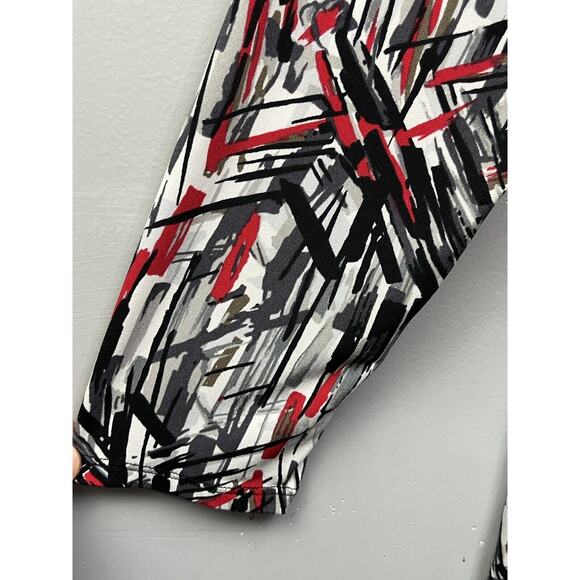 Adrienne Vittadini Large‎ Black/Red Wrap Long sleeve Stretch Shirt Large - Picture 5 of 7